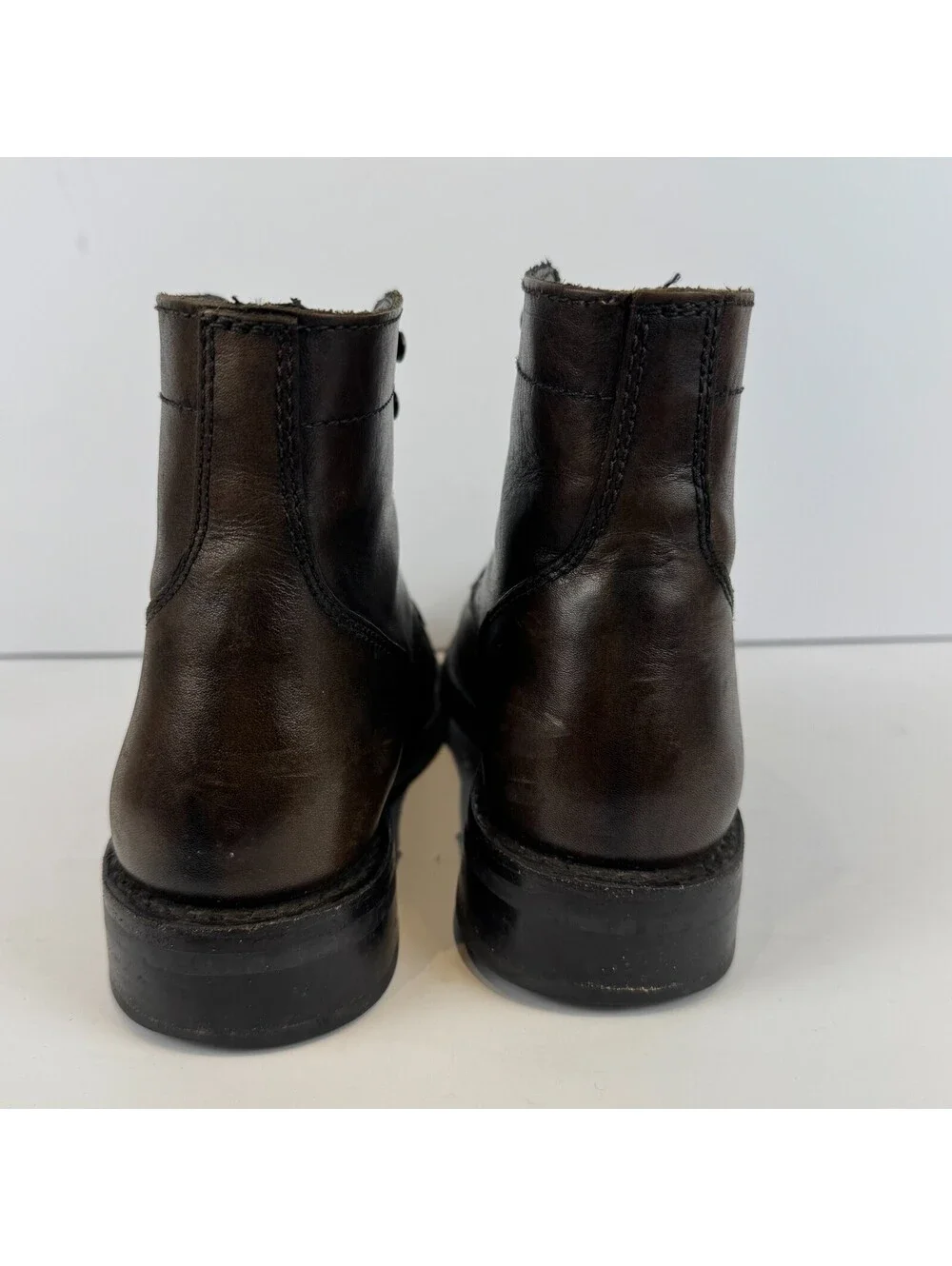 Thursday Boot Co Everyday Round Cap Toe Dark Brown Leather Lace Boots Mens Sz 9